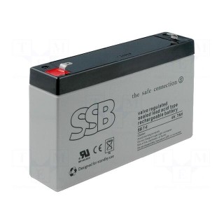 Re-battery: acid-lead | 6V | 7Ah | AGM | maintenance-free | 151x34x94mm