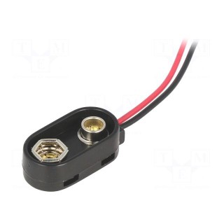 6F22 connector | Leads: cables | Size: 6F22,6LR61 | Batt.no: 1 | 150mm