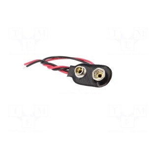 6F22 connector | Leads: cables | Size: 6F22,6LR61 | Batt.no: 1 | 150mm