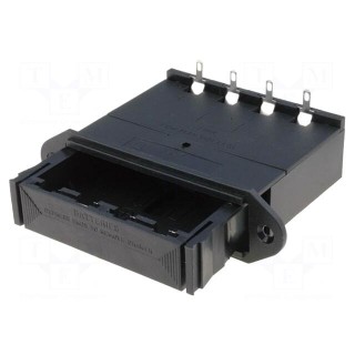 Drawer holder | AA,R6 | Batt.no: 4 | on panel | soldering lugs | black
