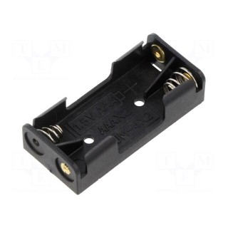Holder | AAA,R3 | Batt.no: 2 | soldering lugs | black