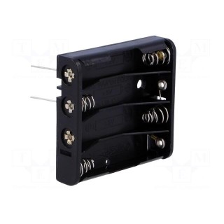 Holder | Leads: for PCB | Size: AAA,R3 | Batt.no: 4 | Colour: black
