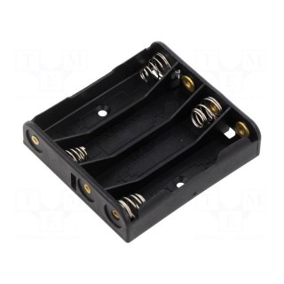 Holder | AAA,R3 | Batt.no: 4 | soldering lugs | black