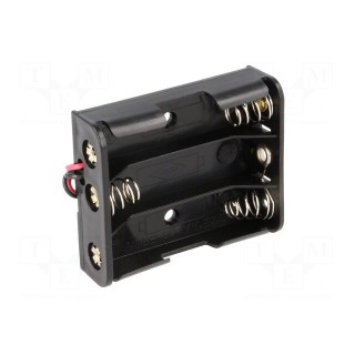 Holder | Leads: cables | Size: AA,R6 | Batt.no: 3 | Colour: black | 150mm
