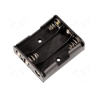 Holder | AA,R6 | Batt.no: 3 | soldering lugs | black