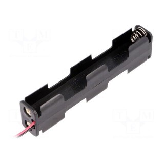Holder | AA,R6 | Batt.no: 4 | cables | black | 150mm
