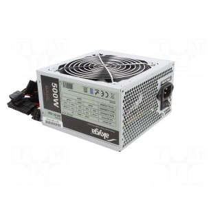 Power supply: computer | ATX | 500W | 3.3/5/12V | Features: fan 12cm