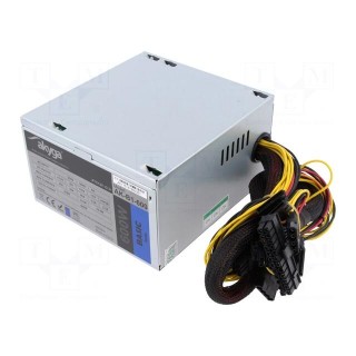 Power supply: computer | ATX | 600W | 3.3/5/12V | Features: fan 12cm