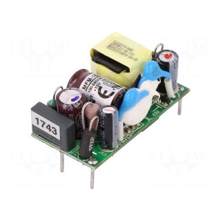 Converter: AC/DC | 10W | 80÷264VAC | 12VDC | Iout: 850mA | OUT: 1 | 83% | PCB