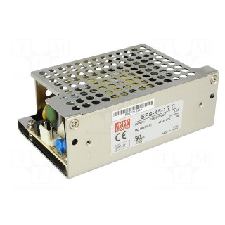 Power supply: switched-mode | open | 45W | 120÷370VDC | 85÷264VAC