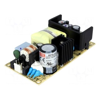 Power supply: switched-mode | open | 60W | 127÷370VDC | 90÷264VAC