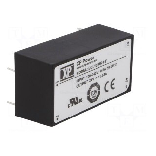 Converter: AC/DC | 15W | 85÷264VAC | Usup: 120÷370VDC | Uout: 24VDC