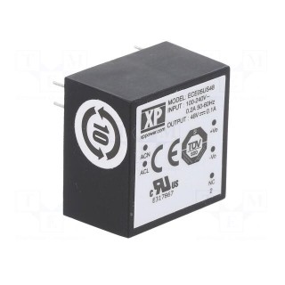 Converter: AC/DC | 5W | 85÷264VAC | Usup: 120÷370VDC | Uout: 48VDC | 85%