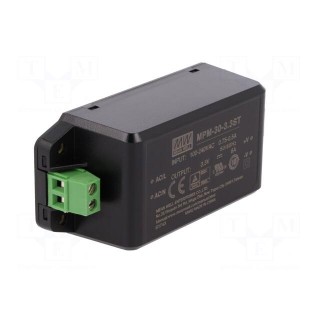 Power supply: switched-mode | modular | 20W | 3.3VDC | 91x39.5x28.5mm