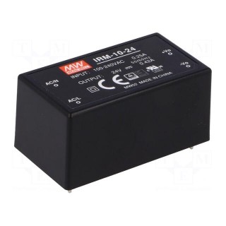 Power supply: switched-mode | modular | 10.08W | 24VDC | 0.42A | 40g