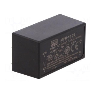 Power supply: switched-mode | modular | 10W | 24VDC | 420mA | 35g | OUT: 1
