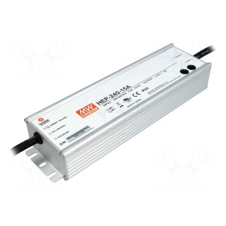 Power supply: switched-mode | for building in,modular | 225W | 90%