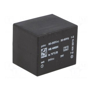 Power supply: switched-mode | modular | 3W | 24VDC | max.70°C | OUT: 1