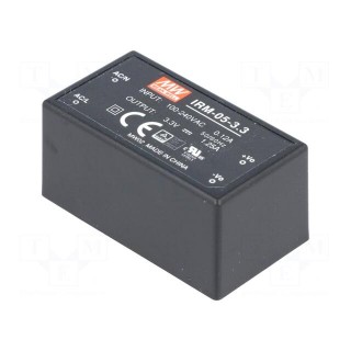 Power supply: switched-mode | modular | 4.125W | 3.3VDC | 1.25A | 40g