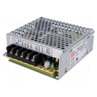 Power supply: switched-mode | for building in,modular | 50W | 15VDC