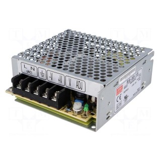 Power supply: switched-mode | for building in,modular | 50W | 15VDC