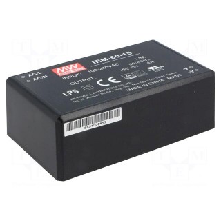 Power supply: switched-mode | modular | 60W | 15VDC | 87x52x29.5mm | 4A