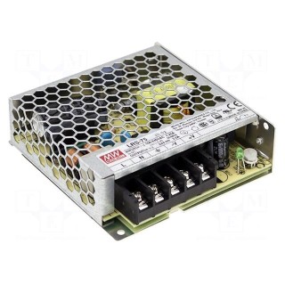 Power supply: switched-mode | for building in,modular | 75W | 15VDC