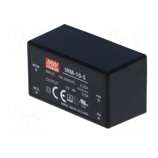Power supply: switched-mode | modular | 10W | 5VDC | 45.7x25.4x21.5mm