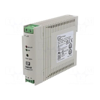 Power supply: switched-mode | for DIN rail | 10W | 12VDC | 840mA | 75%