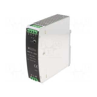 Power supply: switched-mode | for DIN rail | 120W | 12VDC | 10A | 85%