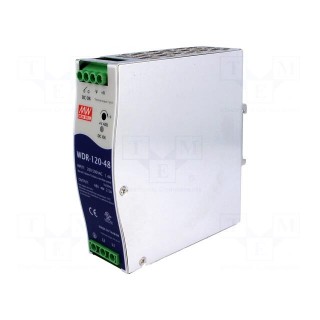Power supply: switched-mode | for DIN rail | 120W | 48VDC | 2.5A | 92%
