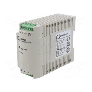 Power supply: switched-mode | for DIN rail | 30W | 24VDC | 1.25A | 86%