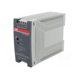 Power supply: switched-mode | for DIN rail | 30W | 24VDC | 24÷28V