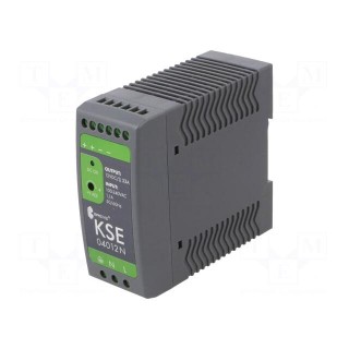 Power supply: switched-mode | for DIN rail | 40W | 12VDC | 3.3A | IP20