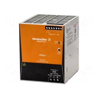 Power supply: switched-mode | for DIN rail | 480W | 24VDC | 20A | OUT: 1