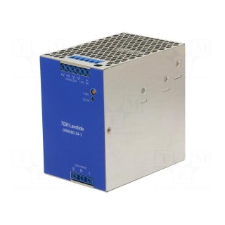 Power supply: switched-mode | for DIN rail | 480W | 24VDC | 20A | DRB