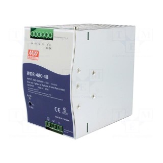 Power supply: switched-mode | 480W | 48VDC | 48÷55VDC | 10A | 1.7kg