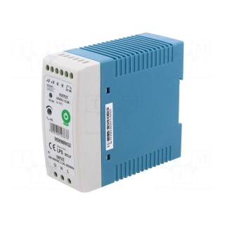 Power supply: switched-mode | for DIN rail | 60W | 12VDC | 180÷264VAC