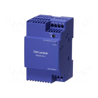 Power supply: switched-mode | for DIN rail | 60W | 24VDC | 2.5A | DRL