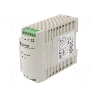Power supply: switched-mode | for DIN rail | 60W | 24VDC | 2.5A | 89%