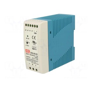 Power supply: switched-mode | for DIN rail | 60W | 24VDC | 2.5A | OUT: 1