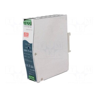 Power supply: switched-mode | 76.8W | 48VDC | 48÷55VDC | 1.6A | 510g