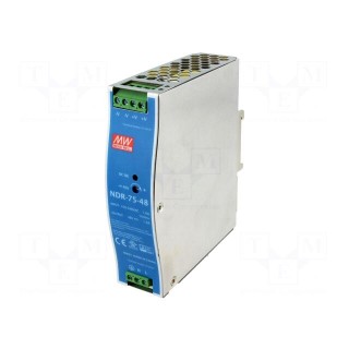 Power supply: switched-mode | 76.8W | 48VDC | 48÷55VDC | 1.6A | 510g
