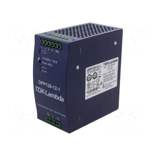 Power supply: switched-mode | for DIN rail | 120W | 12VDC | 10A | 84%