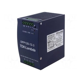 Power supply: switched-mode | for DIN rail | 120W | 12VDC | 10A | 87%