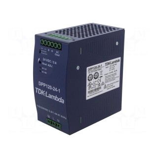 Power supply: switched-mode | for DIN rail | 120W | 24VDC | 5A | 86%