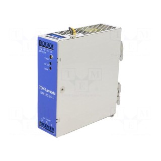 Power supply: switched-mode | for DIN rail | 120W | 24VDC | 5A | 89÷91%