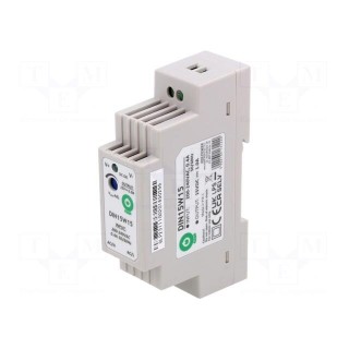 Power supply: switched-mode | for DIN rail | 15W | 15VDC | 0÷1A | OUT: 1
