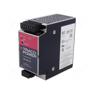 Power supply: switched-mode | for DIN rail | 180W | 24VDC | 7.5A | 87%