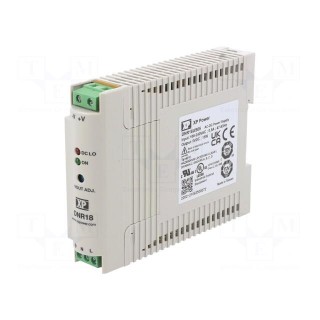 Power supply: switched-mode | for DIN rail | 18W | 5VDC | 3A | -20÷70°C
